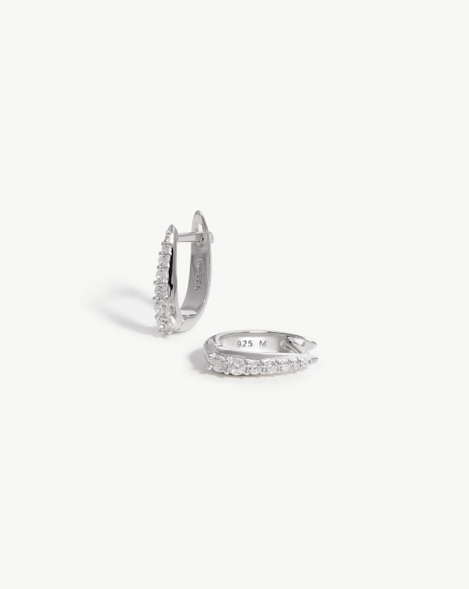 Claw Huggies | Sterling Silver/Pavé