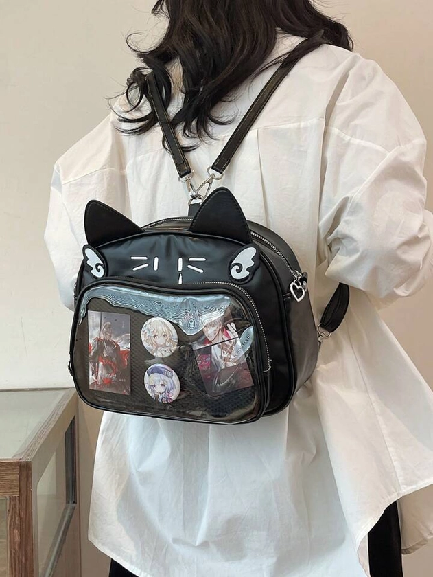 Mochila de estilo japonés de moda para niñas con patrón de bocadillo, adecuada para estudiantes, decoración se vende por separado