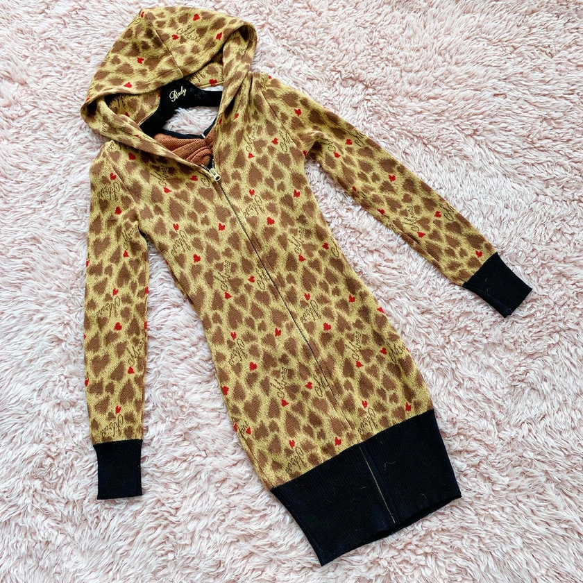 MA*RS Leopard Print Open Back Sexy Knit Zip Up Hoodie — Ageha Gyaru Shop