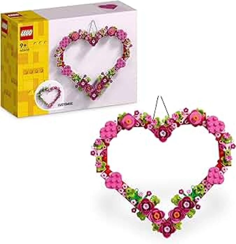 LEGO Heart Ornament Set, Building Toy for 9 Plus Year Old Girls & Boys, Kids' Bedroom Decoration or Wall Accessory, Idea 40638