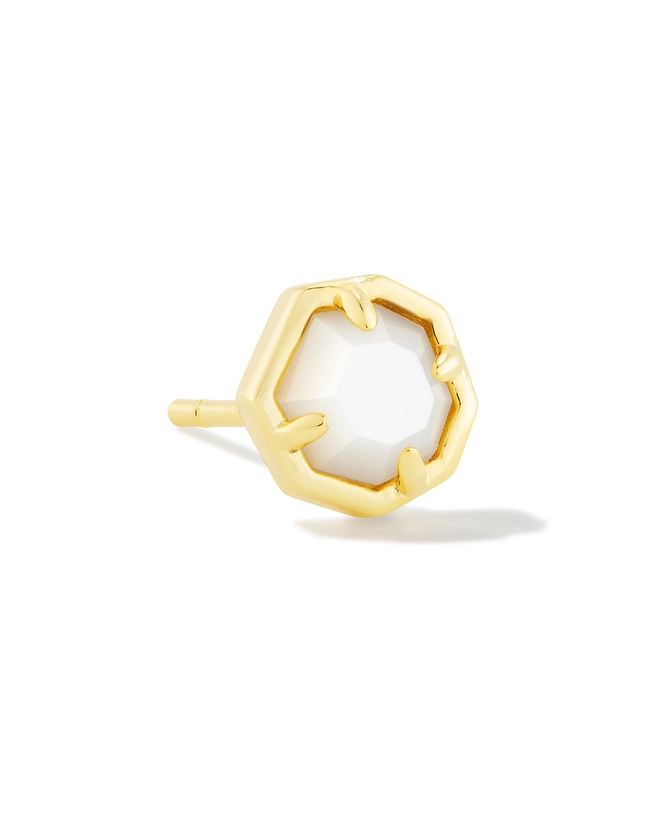 Nola Gold Single Stud Earring in Ivory Mother-of-Pearl | Kendra Scott