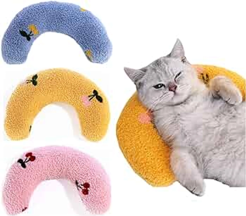 3-Pack Small Pillow for Cats Head to Lay On, Cat Pillow for Cats Bed Mat and Small Dogs Puppy Indoor