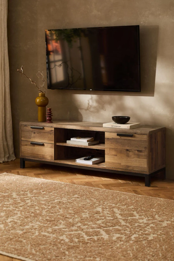 Buy Dark Bronx Up to 65 inch Oak Effect TV Unit from the Next UK online shop