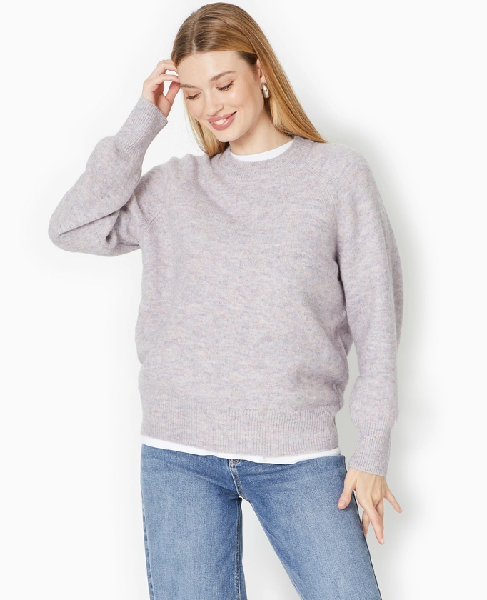 Pull oversize col rond manches raglans