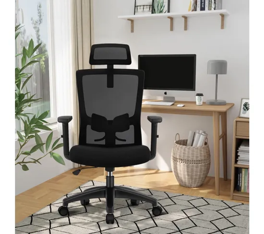 Fauteuil De Bureau Avec Hauteur Réglable Et Dossier Inclinable 70x53x128 Cm - Noir - Chaise - Fauteuil bureau BUT