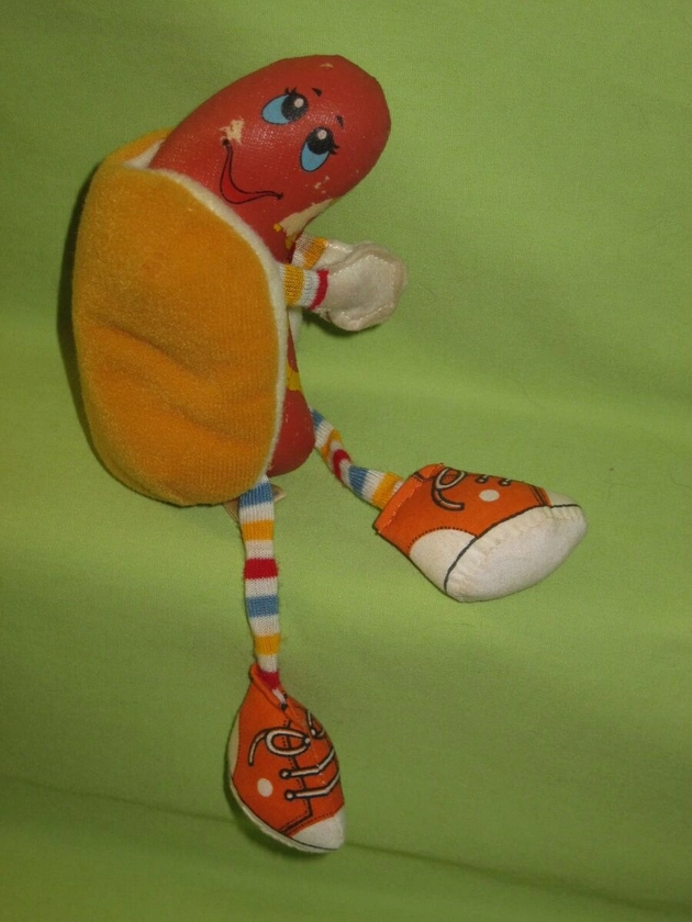 Vintage 1983 American Greetings AmTOY Frank E Footer SUPER HOTDOG Plush Clip-On