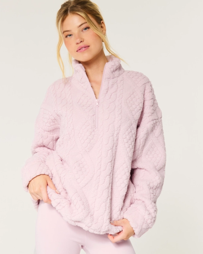 Women's Gilly Hicks Oversized Cozy Quarter-Zip Top | Women's Tops | HollisterCo.com