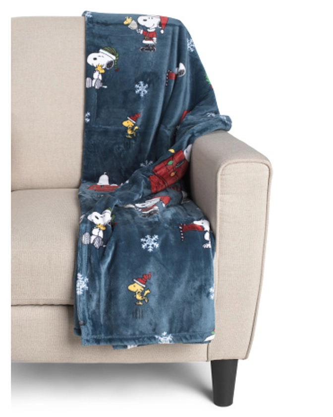 Snoopy And Woodstock Best Christmas Plush Throw | Home | T.J.Maxx