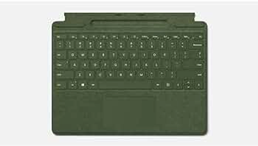 Microsoft Surface Clavier Signature Keyboard, Vert Forêt, Compatible Surface Pro 8, Pro 9 et Pro X (Clavier AZERTY)