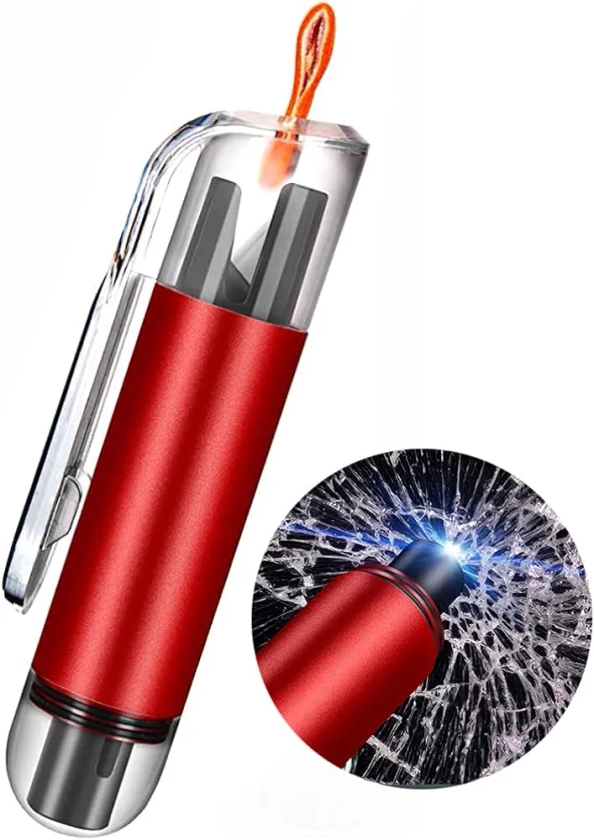 ZIBUYU® Car Emergency Window Breaker Seat Belt Cutter, Aluminium Alloy Car Glass Breaker with LED, Keychain Automotive Car Safety Hammer Escape Tools : Amazon.in: Car & Motorbike