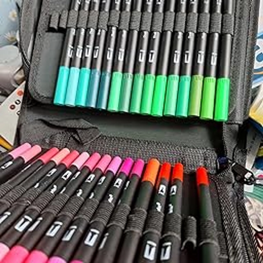 Amazon.co.uk:Customer reviews: Melifluo 105 Dual Tip Colouring Pens Brush Pens Felt Brush Tip Pens for Adults Colouring Painting Sketching Highlighting