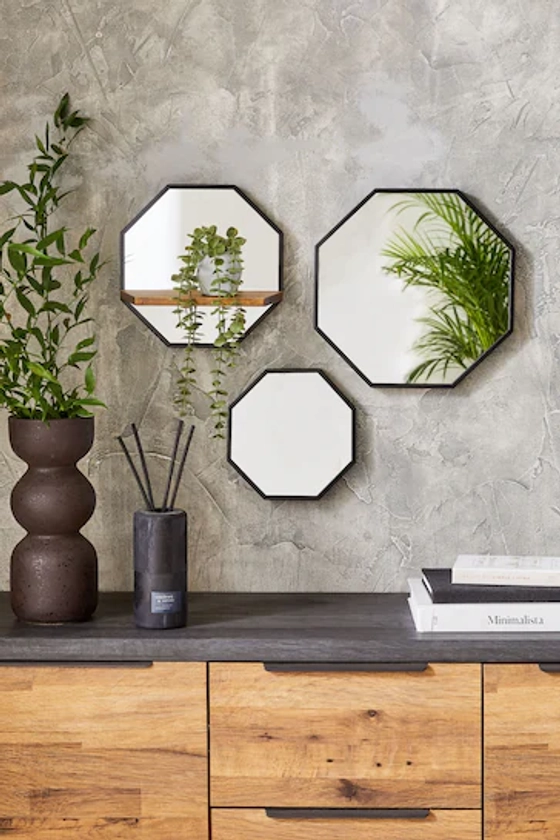 Buy Black Set of 3 Bronx Wall Mirrors from the Next UK online shop