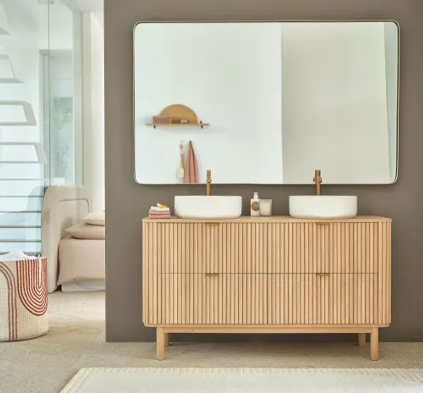 Miroir bords arrondis en métal doré 102x165 | Maisons du Monde