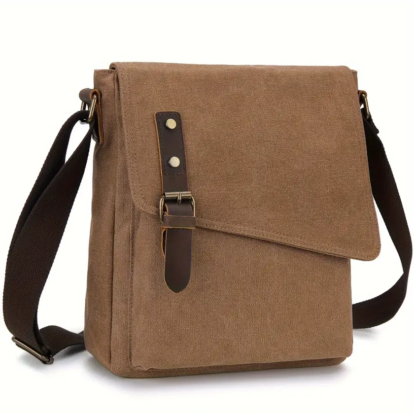 Retro Small Messenger Bag Water Resistant Canvas Shoulder - Temu