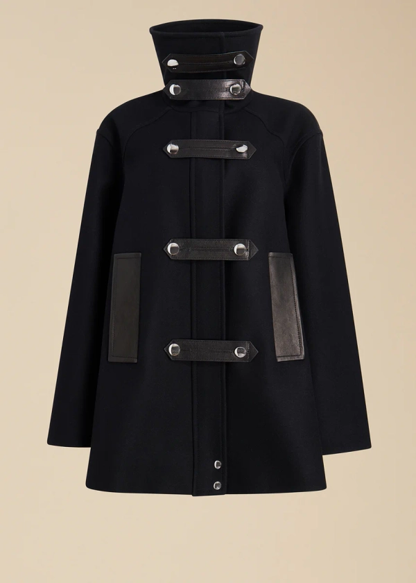 Melbo Coat in Black Leather Combo