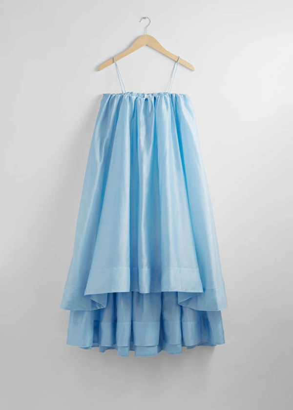 Tiered Sleeveless Midi Dress - Light Blue - & Other Stories ES