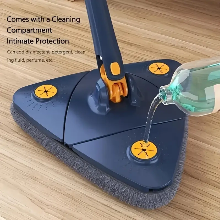 Triangle 360° Rotating Cleaning Mop Long Handle Floor Mop - Temu United Kingdom