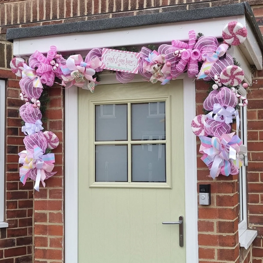 PINK Candyland Huge Wonka/American Giant Candy Themed Christmas Garland For Porch/Fireplace/Mantelpiece /Frontdoor/Christmas Decor Display