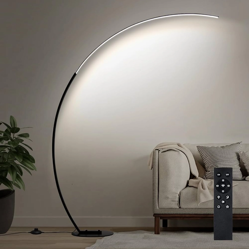 Dimmable LED Floor Lamp with 3 Color Temperatures, Ultra Bright 2000LM Arc Floor Lamps for Living Room, Modern Standing Tall Lamp with Remote Control Reading Floor Lamp for Bedroom Office Classroom - Amazon.com