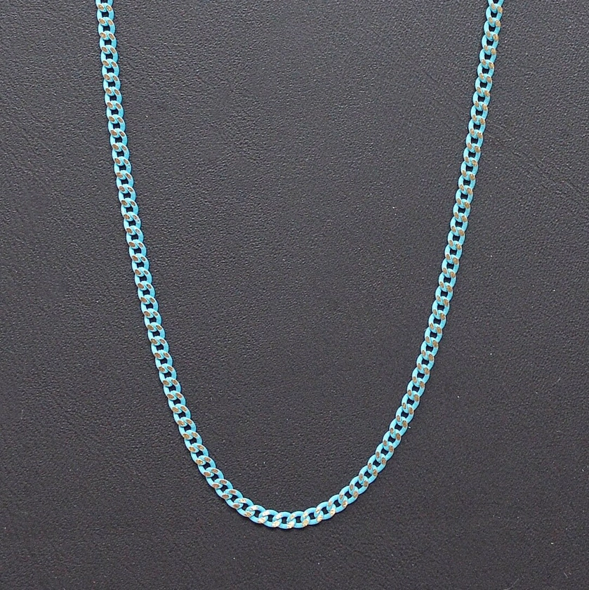 Teal Matte Gleaming Gold Cuban Curb Chain by Yard, Florida Link Chain,wholesale Bulk Roll Chain for Jewelry Making, Width 1.8mm,roll 442 - Etsy
