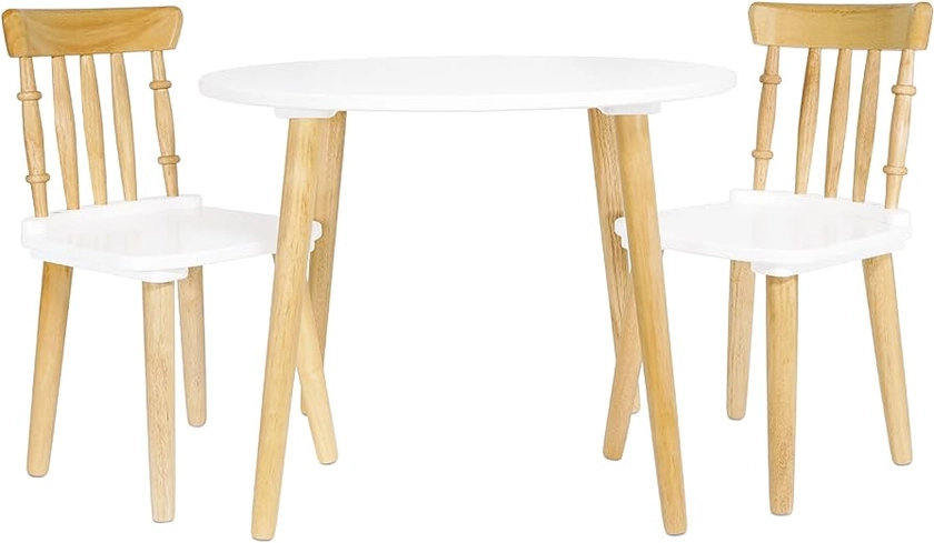 Le Toy Van Table & Chairs, Rubberwood, To Seat Children, White