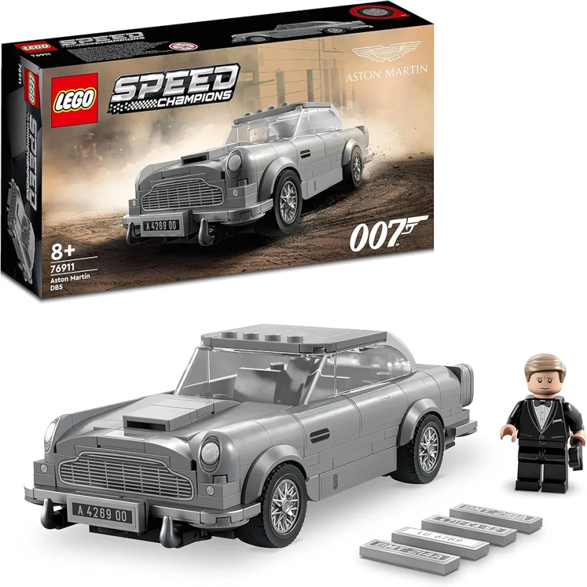 LEGO 76911 Speed Champions 007 Aston Martin DB5, Jouet, Voiture Modélisme, de Course, Mourir Peut Attendre, Collection James Bond, Enfants 8 Ans et Plus