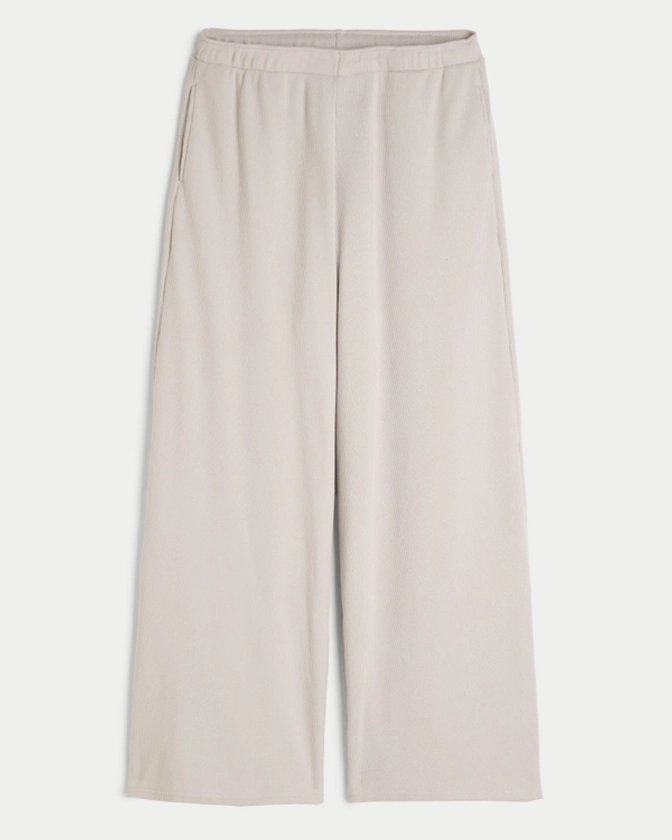 Women's Gilly Hicks Cozy Waffle Wide-Leg Pants | Women's Clearance | HollisterCo.com