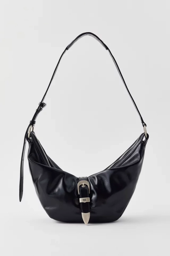 Marge Sherwood Black Belted Hobo Bag