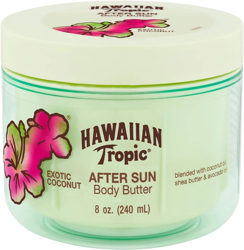Hawaiian Tropic After Sun Body Butter with Coconut Oil, 8oz | After Sun Lotion, Moisturizing Body Lotion, After Sun Moisturizer, Coconut Body Butter, After Sun Care, After Sun Skin Care, 8oz