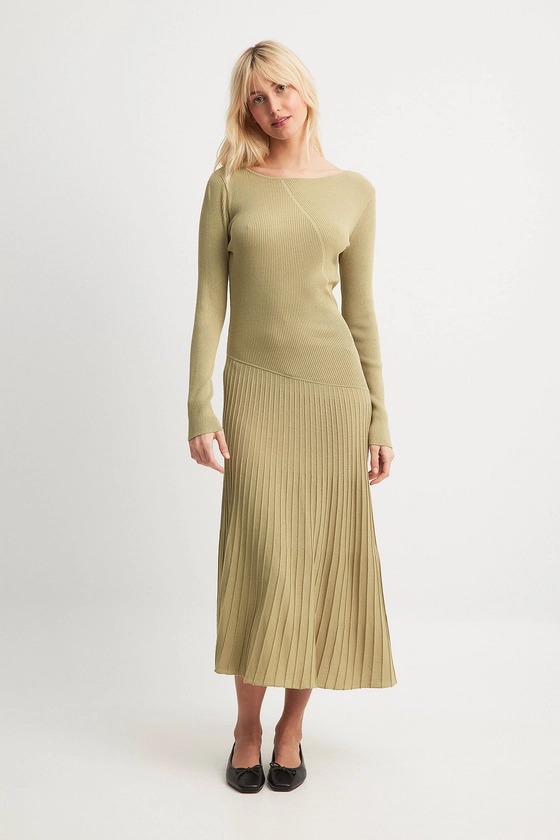 Fine Knitted Midi Dress Green