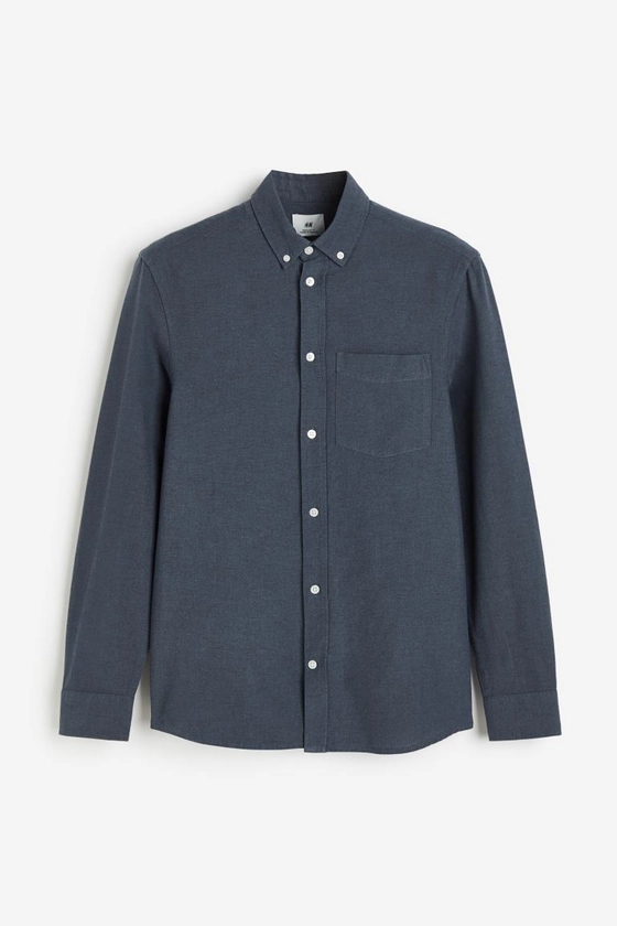 Regular Fit Oxford shirt - Dark blue - Men | H&M GB