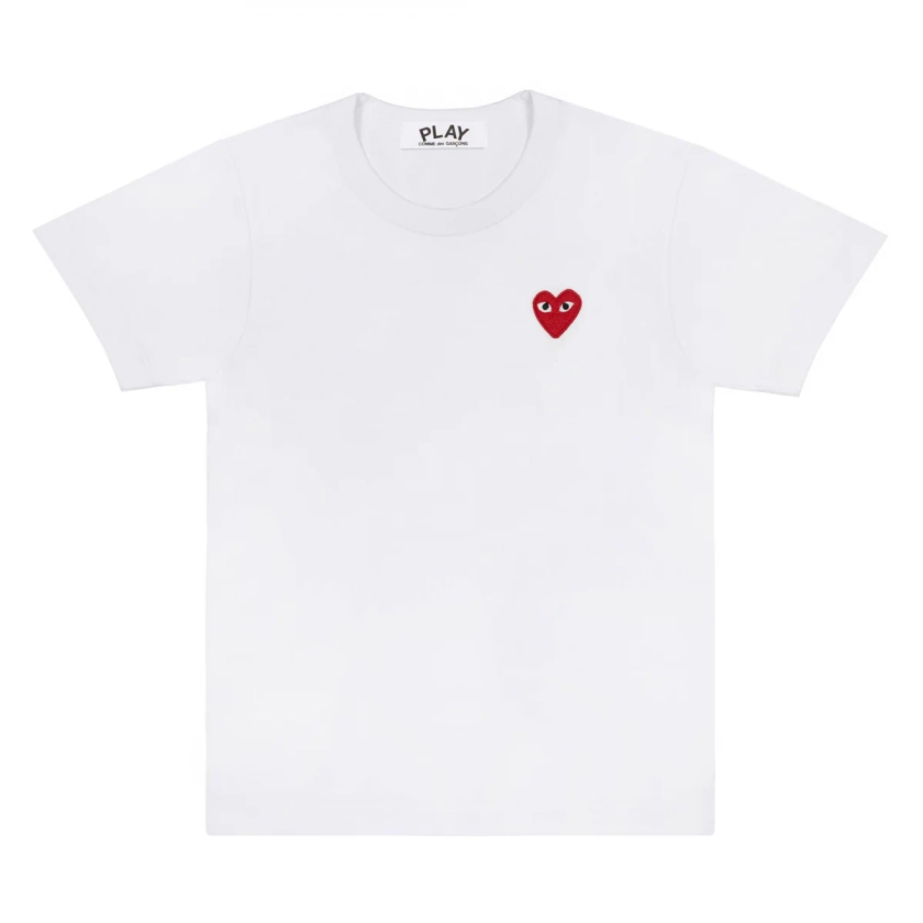 Play Comme des Garçons T-Shirt - White / Red Heart Emblem