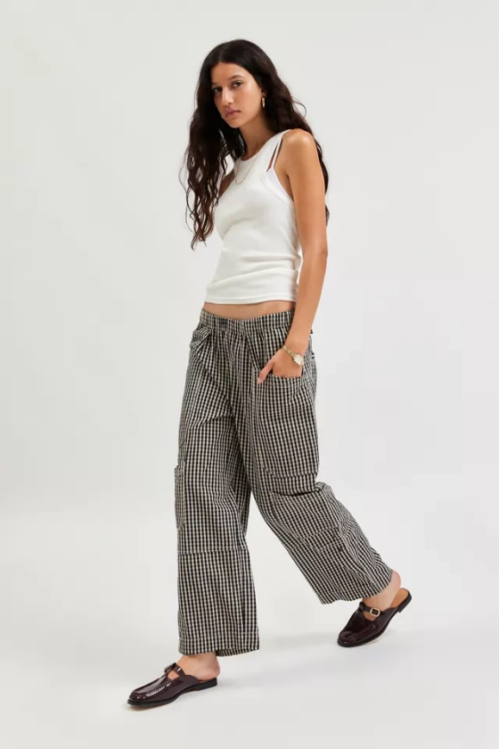 BDG Charlie Gingham Wide-Leg Pant