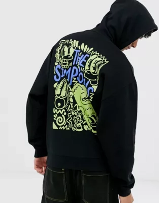 ASOS DESIGN - The Simpsons - sweat à capuche oversize à imprimé griffonné dans le dos | ASOS