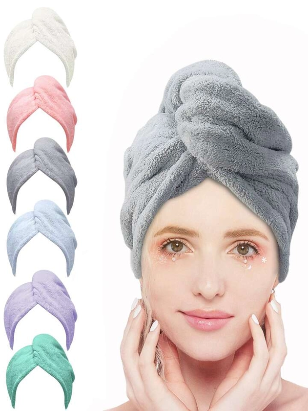 Ultrafine Fiber Hair Towel Wrap Twist Headband, Super Absorbent To Quickly Dry Long Or Thick Hair, Prevent Hair Frizz, White 1pc