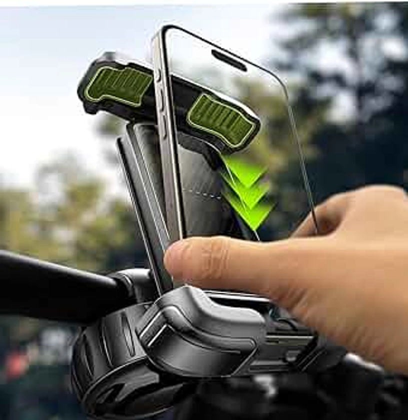 LISEN Bike Phone Holder, [2024 Upgrade] Motorcycle Phone Mount, Bicycle Phone Holder, Handlebar Phone Mount, for iPhone Bike Mount, Bike Accessories, Bicycle Accessories for iPhone 4.7-7" Smartphones