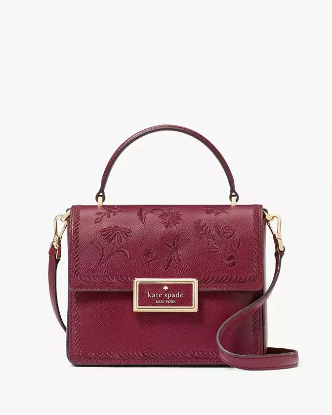 Reegan Botanical Embroidered Small Top Handle Crossbody | Kate Spade Outlet