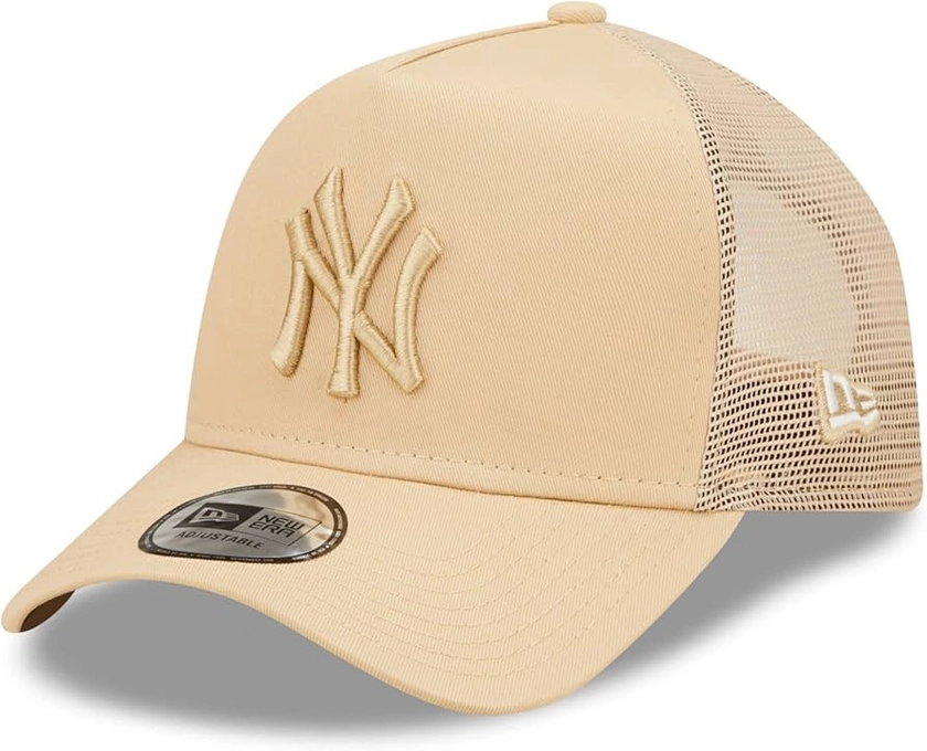 New Era Mesh Einsatz Fan Artikel York Yankees MLB Baseball Beige A-Frame Trucker Cap - One-Size