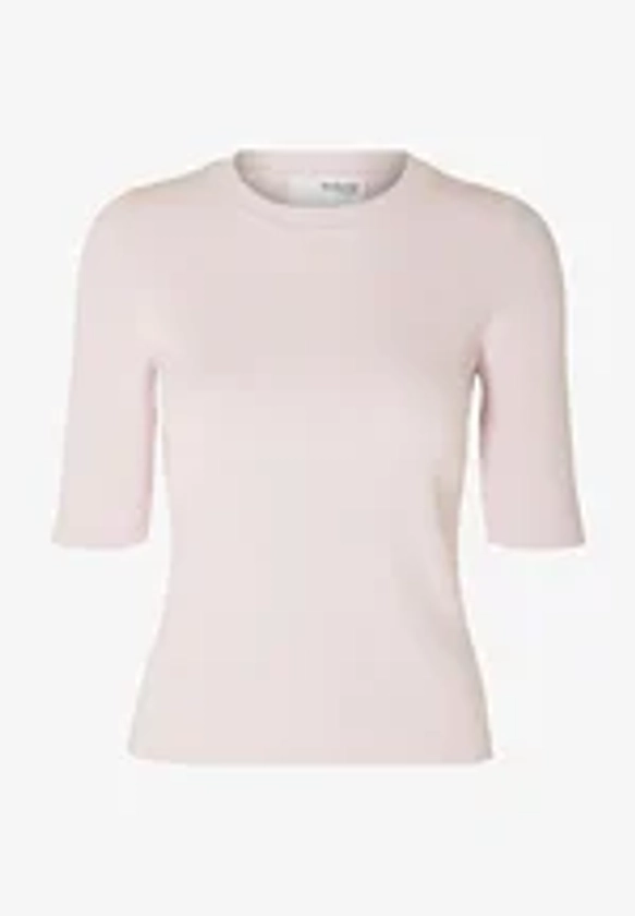Selected Femme SLFMALA O NECK NOOS - T-shirt basique - cradle pink/rose - ZALANDO.FR