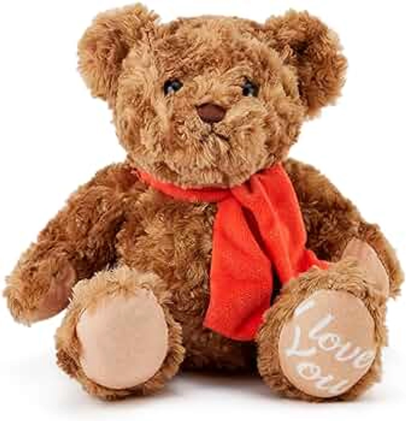Zappi Co Classic Valentine's Day Bear - 30cm I Love You Soft Plush Teddy for Newborns & Children - Cuddly Animal Toy