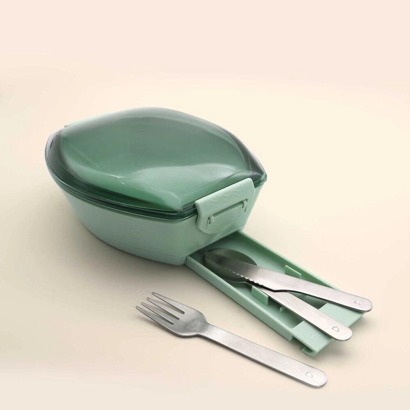 Bringabox Lunch Box With Stainless Steel Cutlery Set Mist Green *FREE DELIVERY*
