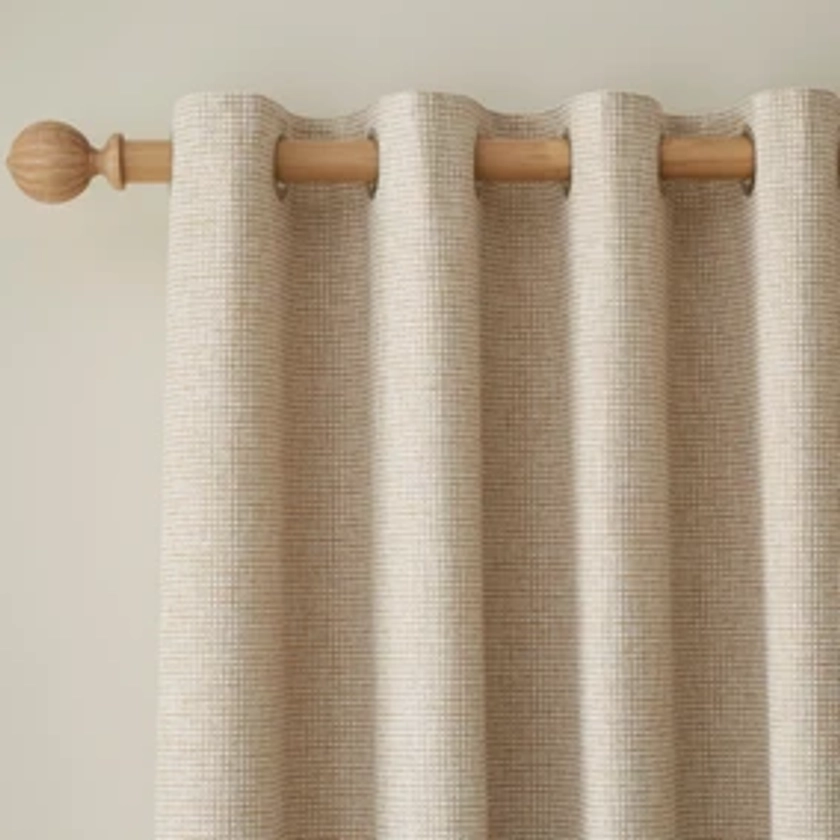 Albert Chenille Warm Sand Eyelet Curtains