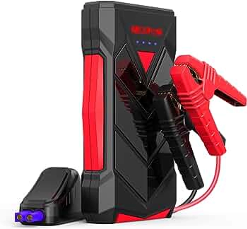 NEXPOW Portable Jump Starter,12V Car Battery Jump Starter Power Pack with USB Quick Charge (Up to 7L Gas or 5.5L Diesel Engine) Battery Booster with Built-in LED Light