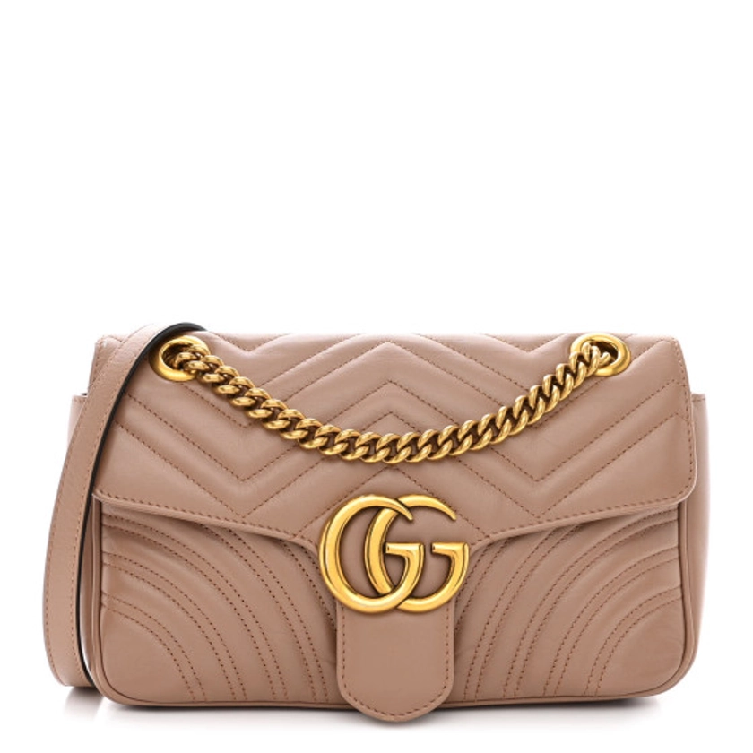 GUCCI Calfskin Matelasse Small GG Marmont Shoulder Bag Porcelain Rose | FASHIONPHILE