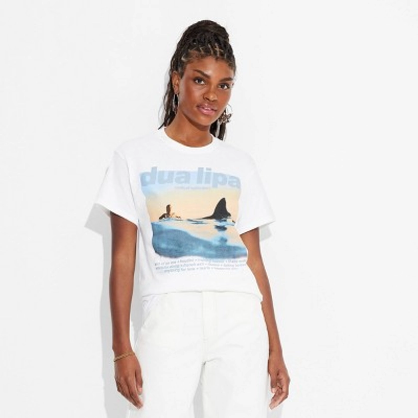 Women's Dua Lipa Radical Optimism Short Sleeve Graphic T-Shirt - White XS