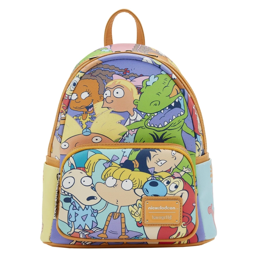 Loungefly Nickelodeon Nick 90s Color Block Allover Print Mini Backpack