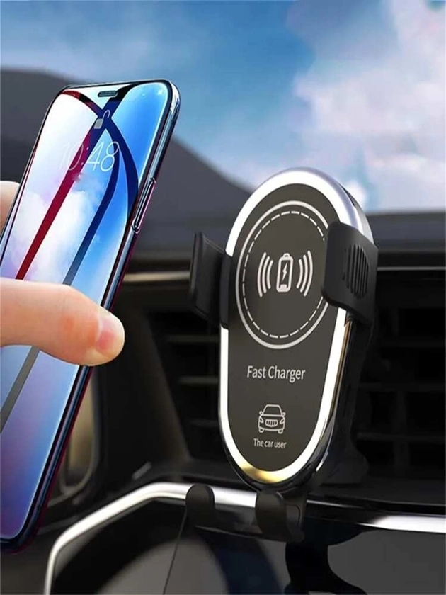 1pc Wireless Charger Car Air Vent Phone Mount For 4.0-6.5 Inches Qi-enabled Phones, Compatible With Iphone 14, 13, 12, 11, Pro Max, 8, Samsung S22, S21, S20, S10, Note