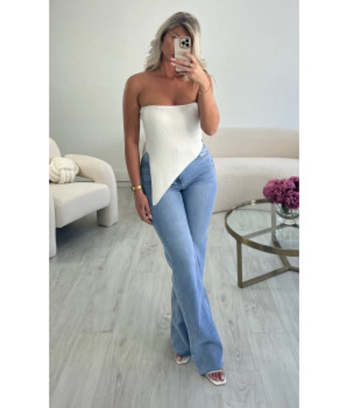 Jeans bleu flare stretch