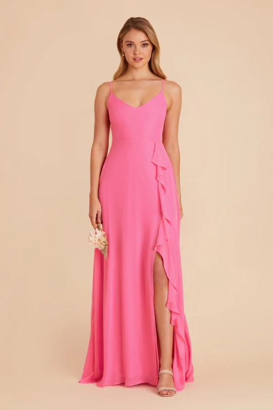 Theresa Chiffon Dress - Bon Bon Pink