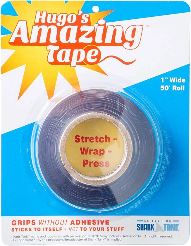 Amazon.com: Hugo's Amazing Tape - 50 ft Roll x 1" Wide Reusable Double Sided Non-Stick Adhesive : Arts, Crafts & Sewing